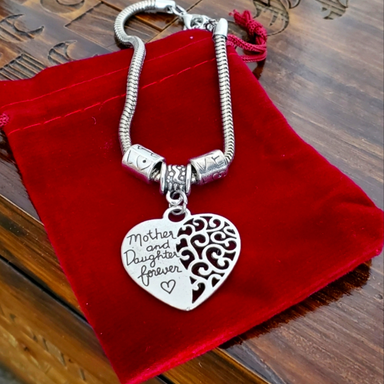 Was 30mother Daughter Charm Bracelet New - Great Gift 22$